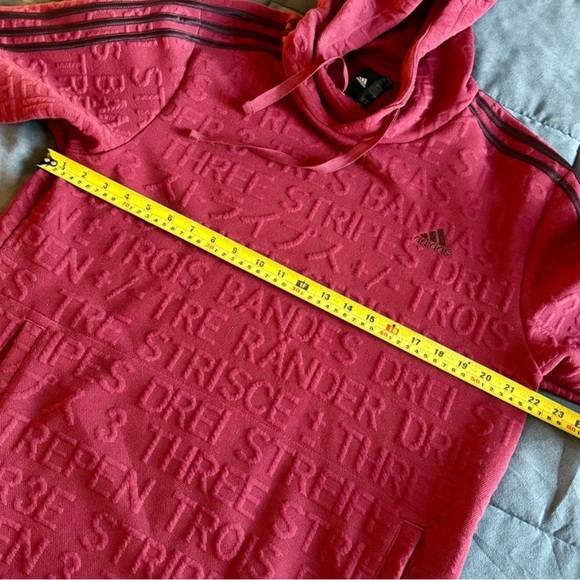 Adidas Maroon Hoodie with Edgy Embossed Design NWOT 🔥 - Picture 3 of 7
